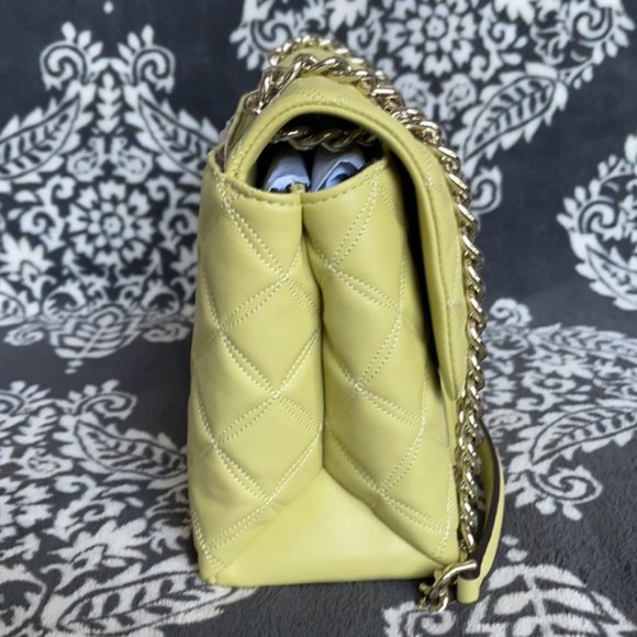 Kate Spade Natalia Smooth Leather Medium Flap Shoulder Bag Frosty Lime - Picture 7 of 16